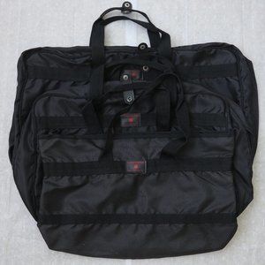 3PC Vintage Gloria Vanderbilt Black Travel Bags Nylon Duffle Bag Set